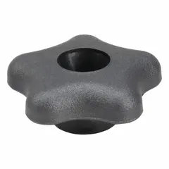 This Snap-Lock 5-Arm Knob from INNOVATIVE COMPONENTS features a 2.27 in diameter plastic body with an M6 thread and 1 in thread length. Designed for manual clamping, positioning, and adjustment on machinery, jigs, and fixtures, it provides a secure grip for frequent hand-tightening in industrial assembly and maintenance applications.