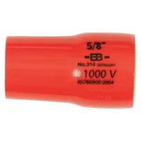 WIHA Insulated Socket: 3/8 in Drive Size, 9/32 in Socket Size, 1 1/8 in Overall Lg, 12-Point, Std (MPN 31428)