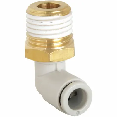 SMC KQ2L06-02AS Push-to-Connect x BSPT Elbow Fitting - Polybutylene & Brass Tube Fittings
