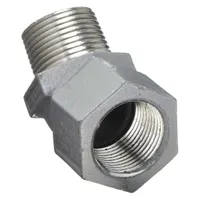 Elbow, 45 Degrees: Aluminum, Powder Coated, 1/2 in Trade Size, Female to Male, NPT (MPN MF-45-1WW)