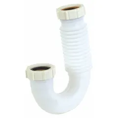 APPROVED VENDOR Plastic J-Bend, 1-1/2 in Nominal Pipe Size, Slip Connections, White, MPN 35301