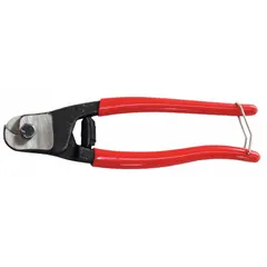 This straight cable cutter from WESTWARD is designed for cutting data cables with a maximum diameter of 1/8 in. It features a plastic handle and an overall length of 8 in, suitable for trimming low-voltage cables in data-communications installations.