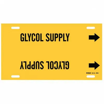 BRADY Glycol Supply Strap-On Pipe Marker - Glycol Supply Strap-On Pipe Markers