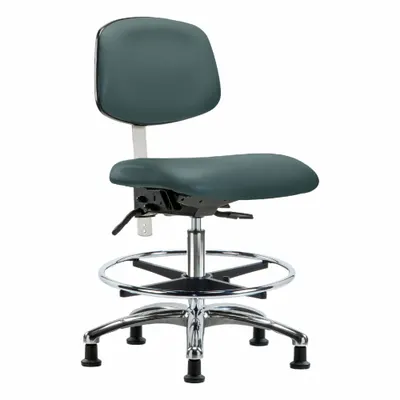 OEM Vinyl Cleanroom Task Chair, Armless, ISO 5, Aluminum Base - Vinyl Cleanroom Chairs