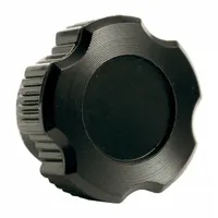 Thermoset 5-arm knob with a threaded hole for manual adjustment and clamping. Features #10-24 thread, 15 mm thread length, and 0.75 in diameter. Suitable for use on industrial machinery, control panels, and equipment requiring secure manual operation