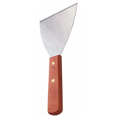 CRESTWARE WHG45 Stainless Steel Grill Scraper with Wood Handle - Grill Scrapers