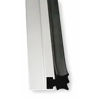 This metal leaf weatherstripping features an aluminum flange and a neoprene bulb insert. It measures 3 ft in length, 1 9/16 in width, and 1 1/2 in height. Used to seal gaps around doors to block drafts, moisture, and dust