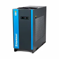 The HANKISON FLX3.1 is a cycling refrigerated compressed air dryer designed to remove moisture from compressed air systems. It operates at 460V AC, delivers 300 cfm capacity, achieves a 42°F pressure dew point, consumes 1.99 kW, and features a 2 in NPT connection. Typical applications include protecting pneumatic tools, instrumentation, and processes from moisture-related issues.