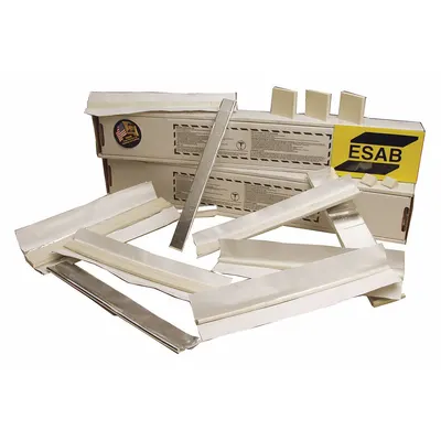 ESAB Ceramic Weld Backing: Grooved Rectangle, 1 in x 1 in x 1/4 in, 0.35 in Radius - Disposable Ceramic Weld-Backing Tiles