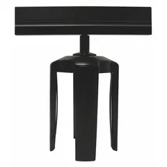 This black steel mounting adapter attaches Tensabarrier Post Signs or Acrylic Pockets to TENSABARRIER post top systems. It has a 6-inch overall width and is used in queue management, crowd control, and wayfinding applications.