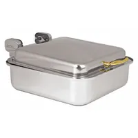 This NSF-certified buffet server features a stainless steel base and lid in a silver finish. It is designed for holding and serving food in commercial foodservice settings such as restaurants, catering operations, and buffet lines