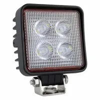 This GROTE LED spot light features a black housing and bracket mount with blunt cut wires for electrical connection. Designed for use on garbage trucks and tow trucks, it provides focused illumination for vehicle work areas