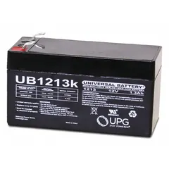 APPROVED VENDOR AGM Sealed Lead Acid Battery, 12V DC, 1.3 Ah, Deep Cycle, ABS Housing, Faston Terminals, D5738