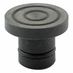 Grooved saddle attachment for 15 ton hydraulic cylinders, designed for use with BVA HYDRAULICS H15 series. Provides a secure contact surface to reduce load slippage during lifting and positioning tasks in industrial maintenance and construction applications.