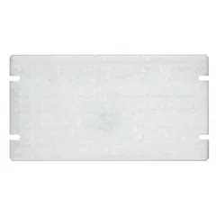 Steel blank cover for rectangular electrical boxes. Provides a flush closure for multi-gang enclosures where no device openings are required. Overall length 4-1/2 inches. Suitable for use in wiring applications needing a sealed cover.
