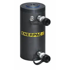 Double-acting hydraulic ram with 50 ton nominal capacity and 7 in nominal stroke length. Steel construction. Suitable for high-cycle industrial applications such as pressing, lifting, and clamping.