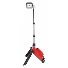 This 18V DC tripod light delivers up to 5,400 lumens with three selectable modes. It extends to a maximum height of 60-1/2 inches, providing adjustable illumination for work areas and job sites. Suitable for construction, maintenance, and industrial tasks requiring bright, portable lighting.