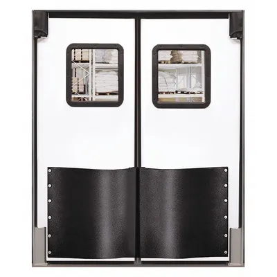 CHASE Swinging Door: Polyethylene, 2 Doors, White, 6 ft Door Wd, 7 ft Door Ht - Insulated Swinging Doors
