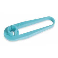 This single-piece fuel line disconnect tool is 3 inches in length and colored blue. It is designed for use with GM fuel lines, enabling quick and safe disconnection of fittings during fuel system service and repair.