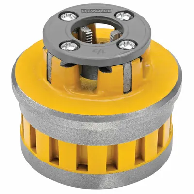 DEWALT Manual Threader Die Head: 12R, For 1/2 in Pipe, NPT, High Speed Steel - Die Heads for Handheld Pipe Threaders