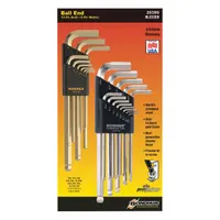 BONDHUS Hex Key Set: 16 or More Pieces, L, Metric and SAE, Single Ball End, Long, 22 Pieces, 1 Tips (MPN 20399)