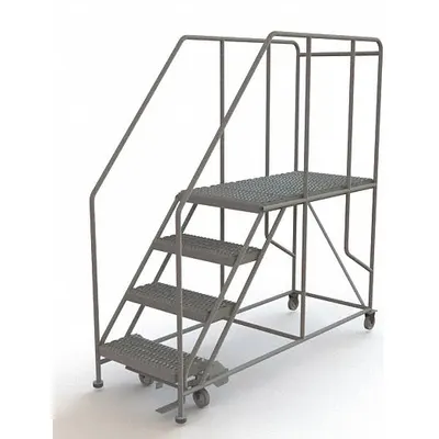 TRI-ARC Mobile Work Platform: 3.3 ft Platform Ht - Max, 24 in x 47 in, Steel - Manual-Lock Rolling Single-Access Platforms