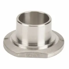 This low-pressure socket weld pipe fitting is constructed from 316 stainless steel for corrosion resistance. It features a flange x socket connection with a 2 in x 2 in pipe size. Used in piping systems to change direction, it is suited for applications requiring durable, corrosion-resistant connections.