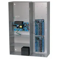 This ALTRONIX power supply board with steel enclosure converts 115V AC input to 12VDC output at 9A. Suitable for providing regulated DC power in industrial control panels, security systems, and access control installations