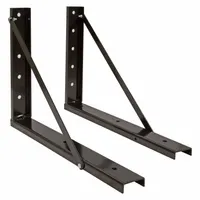 This mounting bracket kit is designed for securing underbody truck boxes to vehicles. Made of steel with a black finish, the kit includes brackets measuring 24 inches in length and 18 inches in overall height. Suitable for commercial and industrial applications requiring robust attachment of truck boxes