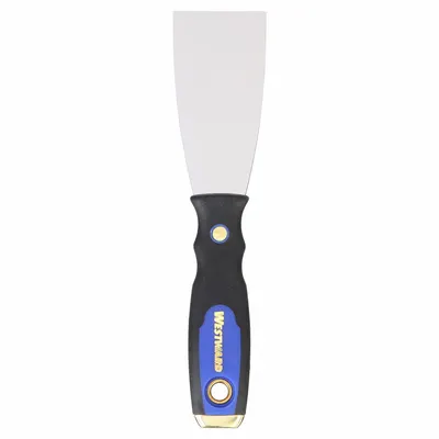 WESTWARD Putty Knife: Bld. Mat. Carbon Steel, Hdl. Mat. Plastic/Rubber/Steel, Stiff - Standard Scrapers