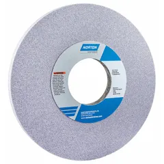 NORTON Type 1 straight grinding wheel, size 10" x 1/2" x 3", specification 32A60-JVBE, wheel hardness J. Designed for moderate-to-heavy grinding of tool steels. Used in metalworking and fabrication for shaping, deburring, and surface preparation on hardened steel components.