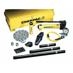 Maintenance set with 5 ton cylinder nominal capacity and 2.5 ton capacity when using attachments. Includes components RC-55 and P142, and accessory A530. Used for controlled lifting and pressing in industrial maintenance tasks.