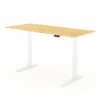 FLEXISPOT Standing Desk: Tan, Bamboo, 72 in Overall Wd, 30 in Overall Dp, 50 5/8 in Max Desktop Ht (MPN E7WPRO7230-LBZB)