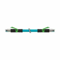 Cat5 shielded RJ45 patch cord with male straight connectors on both ends. 3 m length, blue TPE jacket. Suitable for Ethernet connections in industrial environments requiring reliable data transmission.