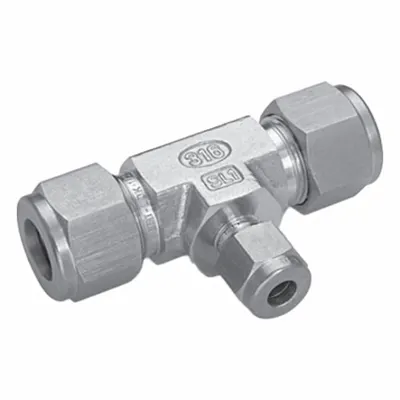 HAM-LET Let-Lok Double-Ferrule Stainless Steel Compression Tee - Double-Ferrule Stainless Steel Fittings