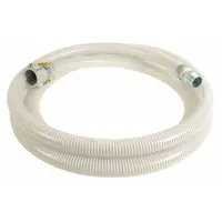 This PVC water suction and discharge hose assembly features synthetic braid and PVC helix reinforcement for flexibility and strength. With a 1-inch inside diameter, 90 psi rating, and 20-foot length, it is suited for transferring water in suction and discharge applications within a temperature range of -10° to 130°F