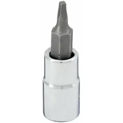 This square bit socket features a fixed insert design with an R2 tip size for use with square-tip fasteners. It has a 1 13/16 in overall length and is suited for driving or removing square-tip fasteners in assembly, maintenance, and repair tasks.