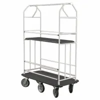 GLARO Bellman Cart: 1 in Frame Dia, 49 in Overall Lg, 25 in Overall Dp, 71 in Overall Ht, Black (MPN 5648-SA)