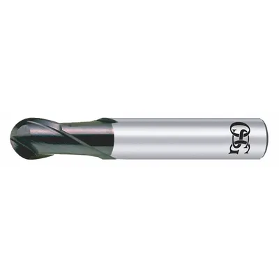 OSG Ball End Mill: Carbide, WXS Coated, 5 Flute, 1/8" Mill Dia, 3/16" LOC - Carbide Ball End Mills for Hardened Materials