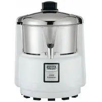 Single-speed juice extractor with a 3/4 hp motor delivering 580 W and a maximum speed of 600 RPM. Designed for continuous operation in commercial kitchens, bars, and cafeterias, it efficiently processes whole fruits and vegetables. White finish, operates on 120V AC