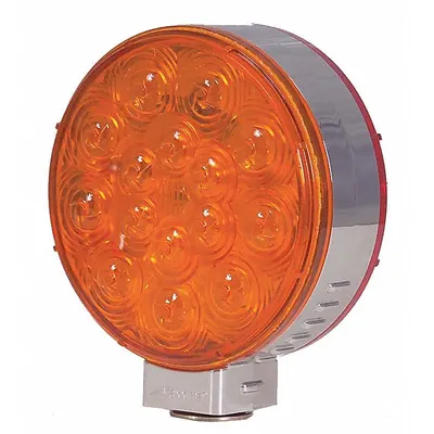 MAXXIMA Stop/Turn/Tail Light: LED, Turn Signal Light, Amber, Round, 4 5/16 in Overall Dia - Turn Signal Lights