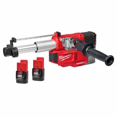 This self-contained dust extractor attachment is designed for use with SDS-Plus rotary hammers in drilling applications. It captures dust at the source with HEPA filtration and is OSHA Table 1 compliant for silica dust control. The unit includes one dust box and filter.