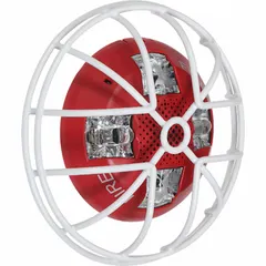 White wire guard for indoor ceiling-mount use with Kidde EGC Series alarms. Flush mount design with 13/16 in overall depth. Includes mounting hardware and allows simple removal for servicing. Alarm not included.