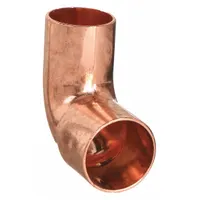 Wrot copper fitting with 3/4 in CTS cup x 3/4 in CTS FTG connections. No center stop design. Used for sweat/solder installation in copper tube systems, allowing directional changes in plumbing and HVAC applications