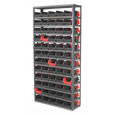 AKRO-MILS Metal Stationary Bin Shelving with Open-Front Bins