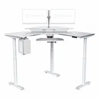 VERSADESK Standing Desk: White, Wood, 60 in Overall Wd, 60 in Overall Dp, 45 1/2 in Max Desktop Ht (MPN VT1286060-03-05)