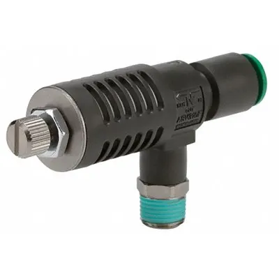 SMC Speed Exhaust Control Valve: Tee Fitting, Screw, 1/4 in Valve Body Size - Tee-Style Exhaust Control Valves