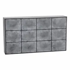 Replacement filter for laboratory fume hood exhaust systems. Captures airborne contaminants from chemical processes to maintain safe air quality. Compatible with MYSTAIRE AU-550 series hoods.