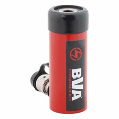 This hollow ram features a 12-ton nominal capacity and a 3-inch stroke, with a 2.00-inch center hole for passing rods or cables. Suitable for pulling, pushing, and lifting tasks in industrial maintenance and pressing operations.