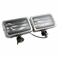 This GROTE fog light uses halogen technology and produces a fog beam pattern for improved visibility in adverse weather. It features a surface mount design with a stud mount type and includes blunt cut wires for electrical connection. Suitable for use on trucks, trailers, and heavy equipment